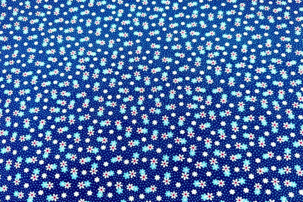 White daisies on royal blue floral print 100% cotton