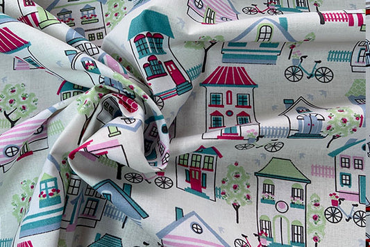 Home Sweet Home fabric, 100% cotton print, Crafty by Chatham Glynn