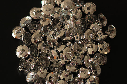 Round crystal-style shank buttons, 12mm (half inch)